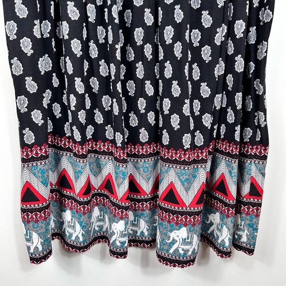 Marie Claire midi skirt, Large, navy pattern, Western Country Boho - Picture 3 of 4